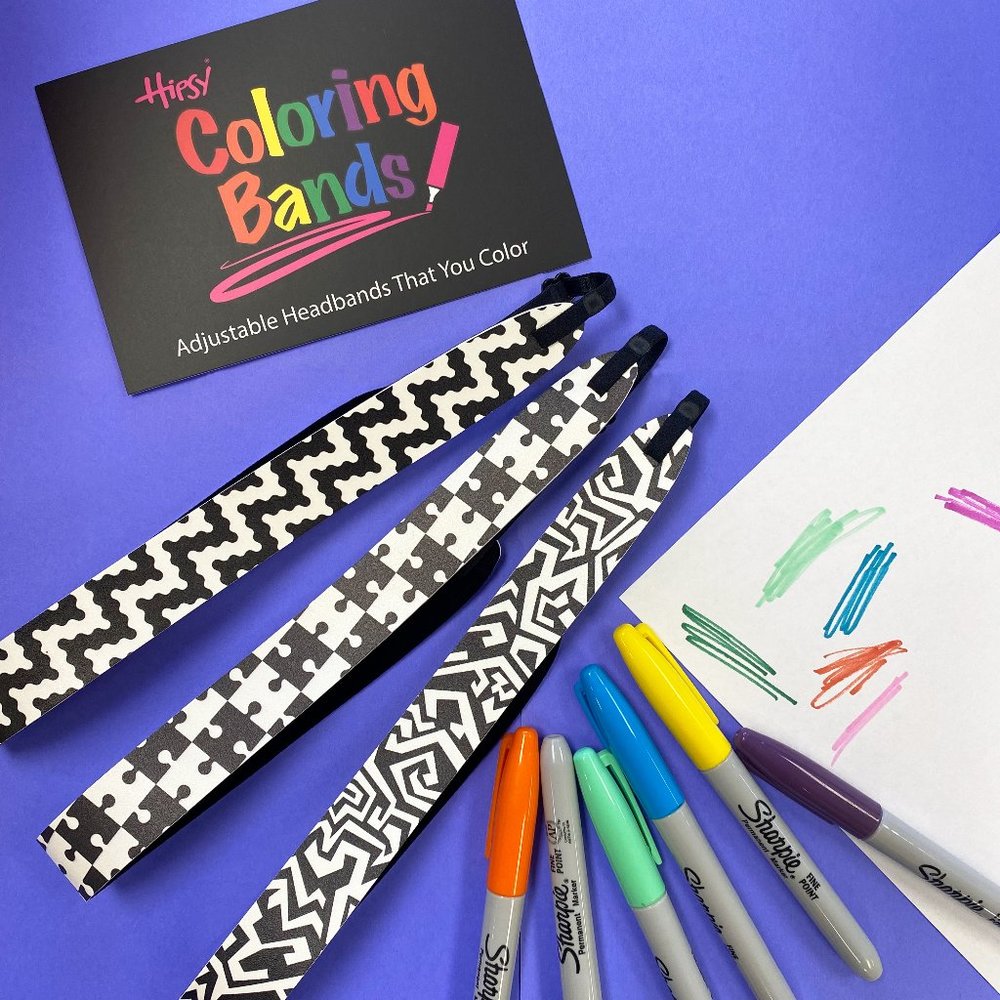 Hipsy Kids 3-Pack Coloring Bands Headbands Craft Project for Girls Boys & Adults